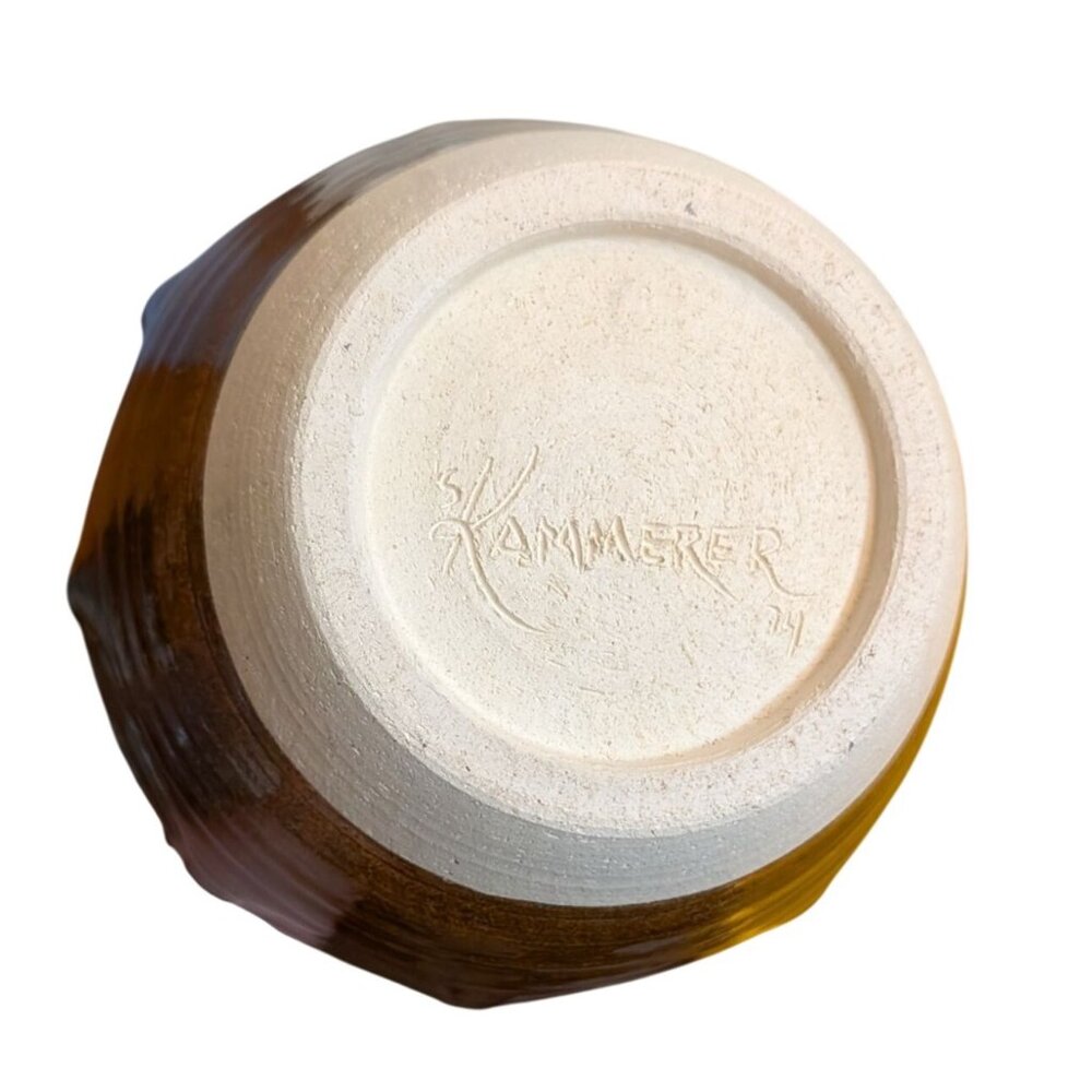 Whiskey Creek Pottery Vase Signed S. Kammerer 1974 Earthy Tone Intricate 3D - Picture 10 of 13